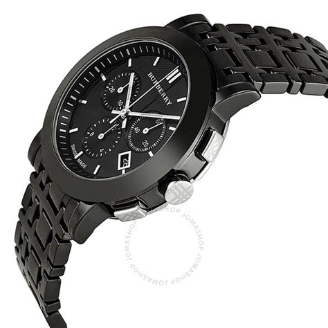 burberry bu1771 men& 39|Burberry Chronograph Black Dial Black Ceramic Unisex Watch .